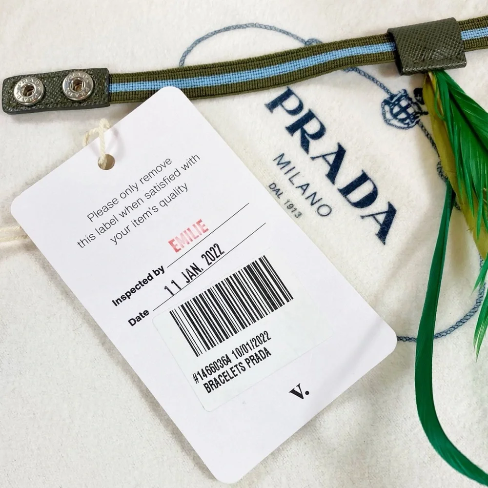 Prada Rare Couture Multi Feather Snap Bracelet